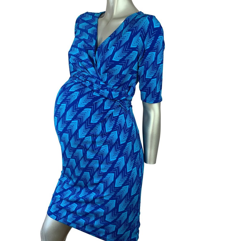PEA IN THE POD | Maternity  Blue Faux Wrap Dress